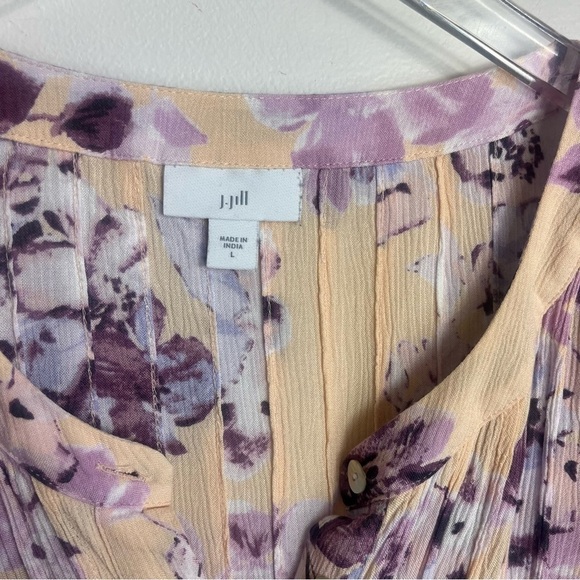 J Jill Floral Blouse Boho floral blouse size large 1826 - Picture 2 of 3